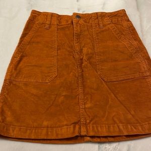 FALL INSPO CORDUROY SKIRT WITH POCKETS PUMPKIN COLOR